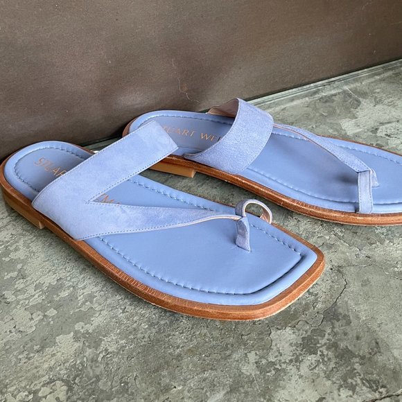 Stuart Weitzman Suede Lyla Flat Sandal - Picture 5 of 11